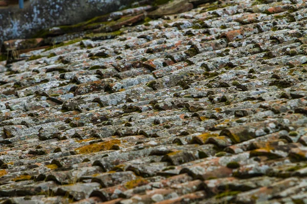 Close Detail Van Oude Dakpannen — Stockfoto