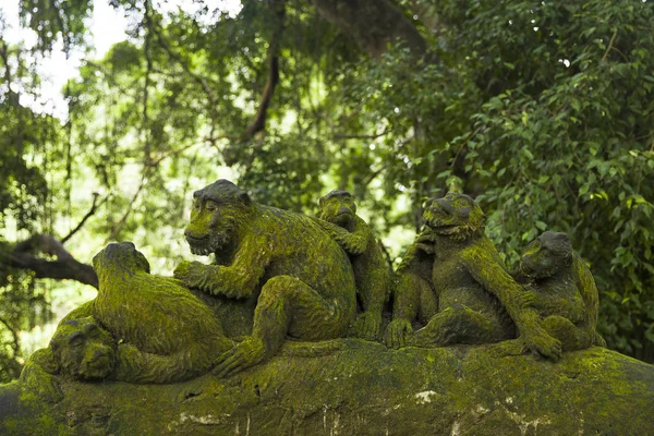 Statua Della Scimmia Nel Santuario Della Foresta Della Scimmia Ubud — Foto Stock