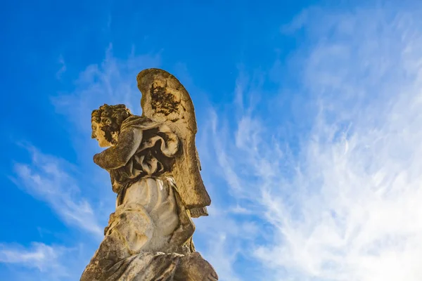 Angel Skulptur Framsidan Avignon Cathedral Our Lady Doms Frankrike Klarblå — Stockfoto