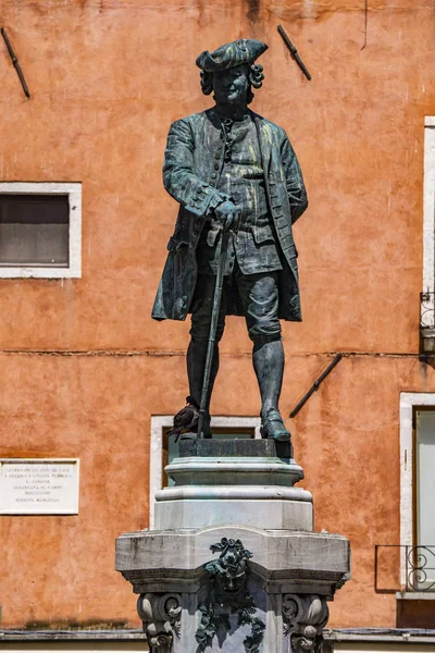 Staty Den Store Italienske Dramatikern Carlo Goldoni Venedig Italien Antonio — Stockfoto