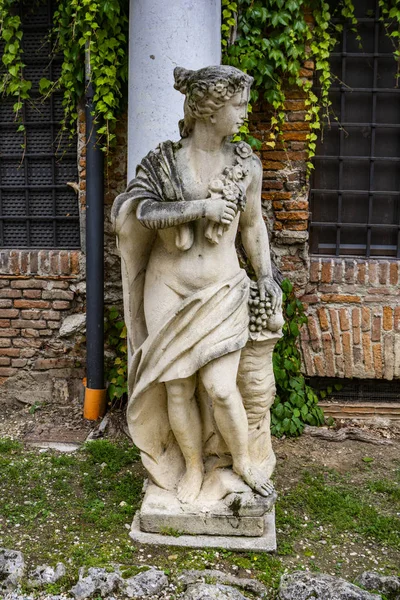 Estatua Patio Del Siglo Del Teatro Olímpico Vicenza Italia Hecha — Foto de Stock