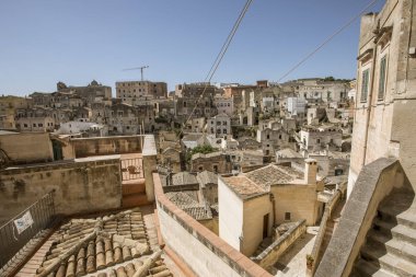 Güney İtalya Basilicata bölgesinde Matera antik kenti görünümü