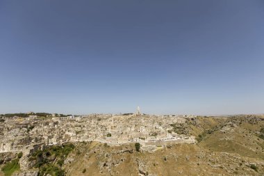Güney İtalya Basilicata bölgesinde Matera antik kenti görünümü