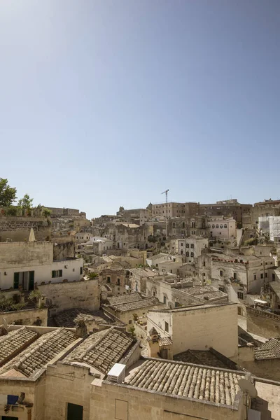 Θέα Στην Αρχαία Πόλη Της Ματέρα Στην Περιοχή Μπαζιλικάτα Στη — Φωτογραφία Αρχείου