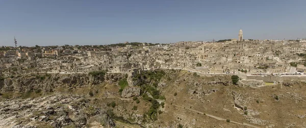 Θέα Στην Αρχαία Πόλη Της Ματέρα Στην Περιοχή Μπαζιλικάτα Στη — Φωτογραφία Αρχείου