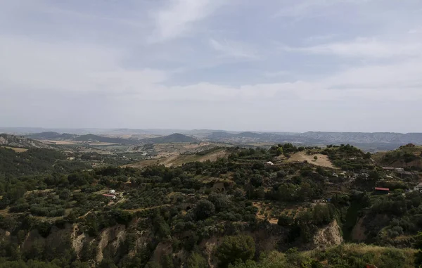 Vue Panoramique Paysage Par Vieille Ville Tursi Dans Région Basilicate — Photo