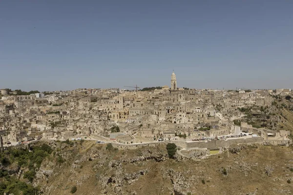 Вид Стародавнє Місто Матера Регіоні Базиліката Півдні Італії — стокове фото