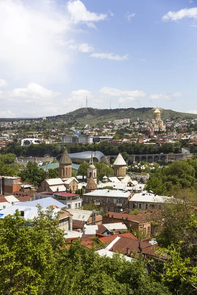 Vista Paisagem Urbana Captial Georgiano Tbilisi — Fotografia de Stock