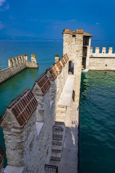 Castello Scaligero Sirmione Nin Detayı Sirmione Kalesi 14Th Century Garda — Stok fotoğraf