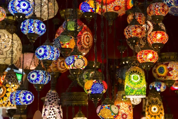 Lámparas Decorativas Turcas Venta Grand Bazaar Estambul Turquía — Foto de Stock