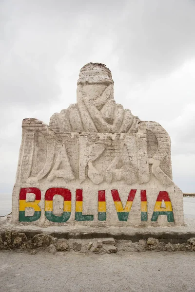 Salar Uyuni Bolivia Januari 2018 Monument Dakar Rally Salar Uyuni — Stockfoto