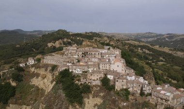 Panoramic view of old town Tursi in Basilicata region, Italy clipart