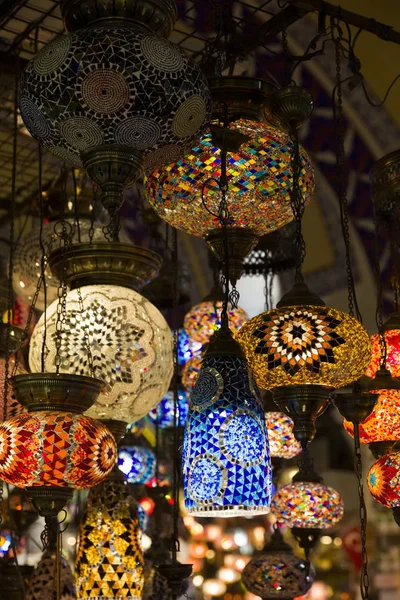 Lámparas Decorativas Turcas Venta Grand Bazaar Estambul Turquía — Foto de Stock