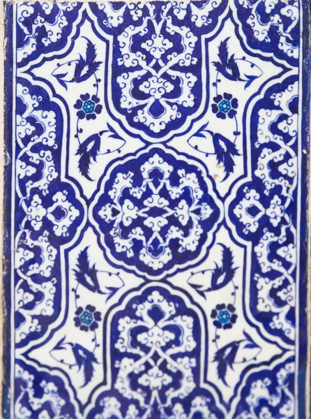 Antigos Azulejos Turcos Artesanais Otomanos Com Padrões Florais Palácio Topkapi — Fotografia de Stock