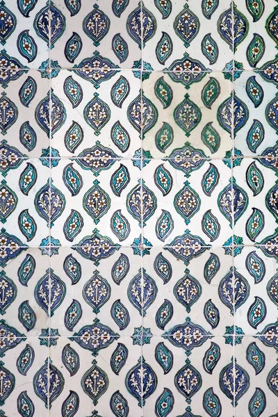 Ancient Ottoman Handmade Turkish Tiles Floral Patterns Topkapi Palace Istanbul — Stock Photo, Image
