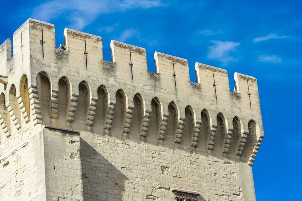 Nahaufnahme Der Mittelalterlichen Stadtmauern Des Avignon Der Provence Frankreich — Stockfoto