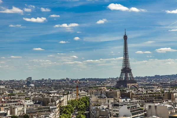 フランス パリのトリオンフ弧の展望台から撮影したエッフェル塔の航空写真 — ストック写真