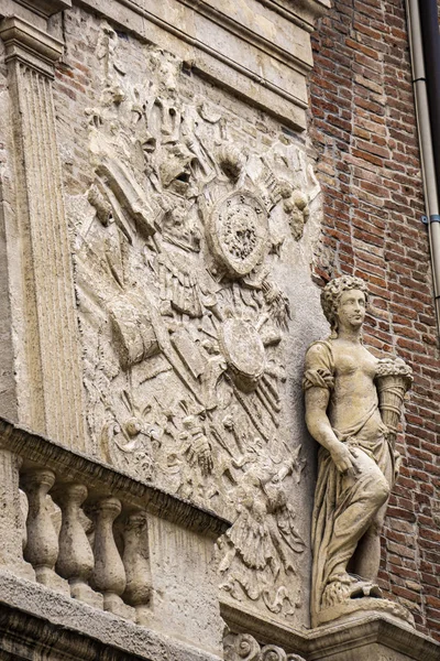 Detalhe Fachada Loggia Del Capitaniato Projetado Por Andrea Palladio Construído — Fotografia de Stock