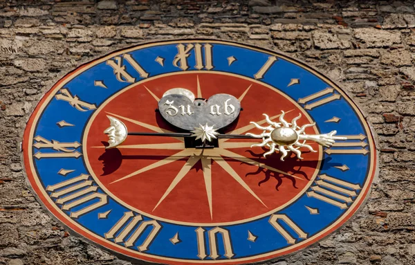 View Historical Clock Tower Old Town City Hall Lucerne Switzerland — Stock Photo, Image