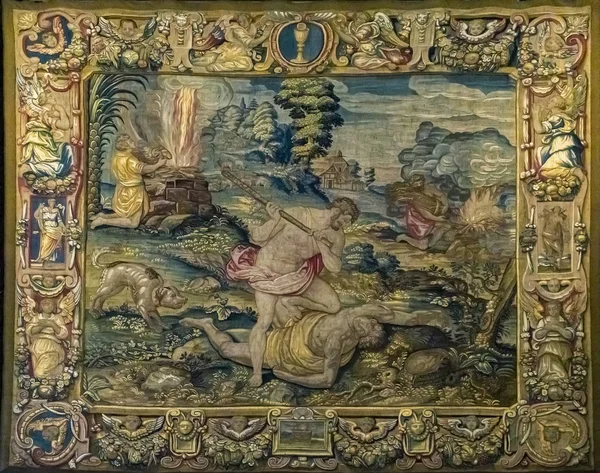 Como Italy April 2019 Detail Tapestry Como Cathedral Italy Como — Stock Photo, Image