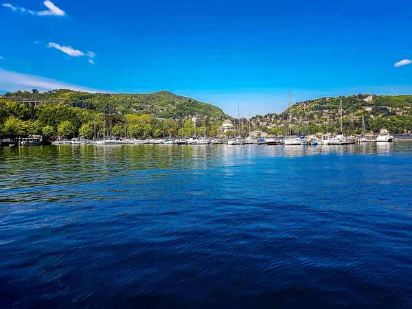 Lago Como Boat Pier Lombardy Italy — Stock Photo, Image