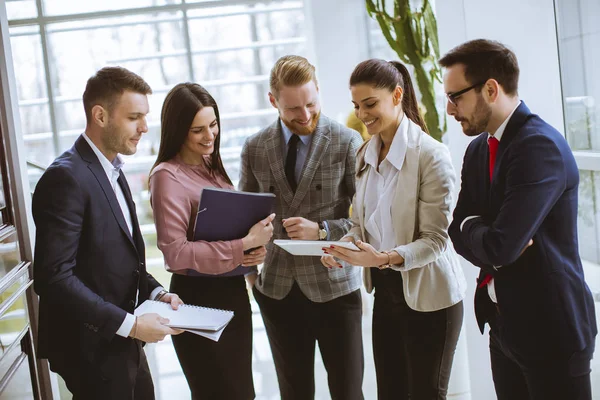 Group Successful Business People Standing Office — Stock Photo, Image