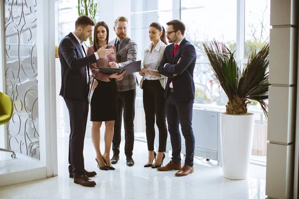 Group Successful Business People Standing Office — Stock Photo, Image