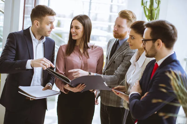 Group Successful Business People Standing Office — Stock Photo, Image