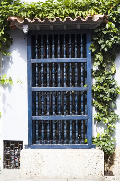 Vista Típica Ventana Colonial Latinoamericana Cartagena Colombia — Foto de Stock