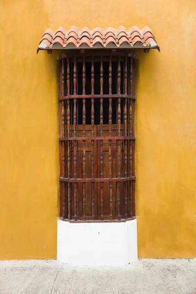 Udsigt Typiske Latinamerikanske Koloniale Vindue Cartagena Colombia - Stock-foto