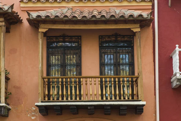 Vista Típica Ventana Colonial Latinoamericana Cartagena Colombia — Foto de Stock