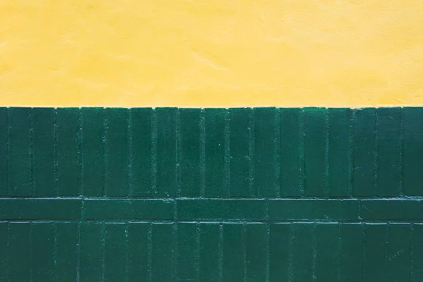 Närbild Färgglada Gröna Och Gula Väggen — Stockfoto