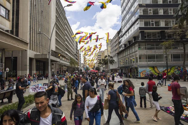 Bogota Colombia Septiembre 2019 Personas Identificadas Calle Bogotá Colombia Bogotá —  Fotos de Stock