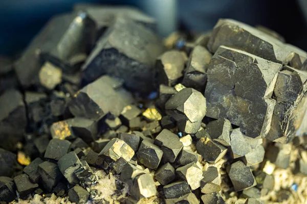 Closeup Raw Galenite Mineral Crystals — Stock Photo, Image