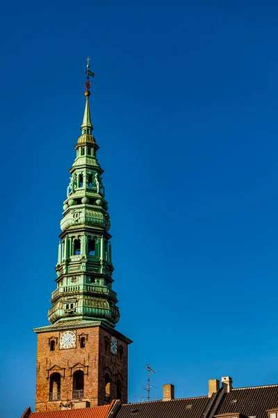 Vista Torre Igreja Nikolaj Copenhague Dinamarca — Fotografia de Stock