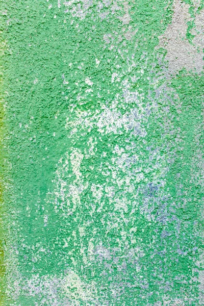 Stará Stěna Oloupanou Zelenou Barvou Prasklinami — Stock fotografie