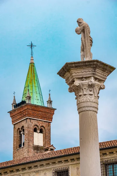 Estátua Redentor Girolamo Albanês 1640 Piazza Dei Signori Vicenza Itália — Fotografia de Stock