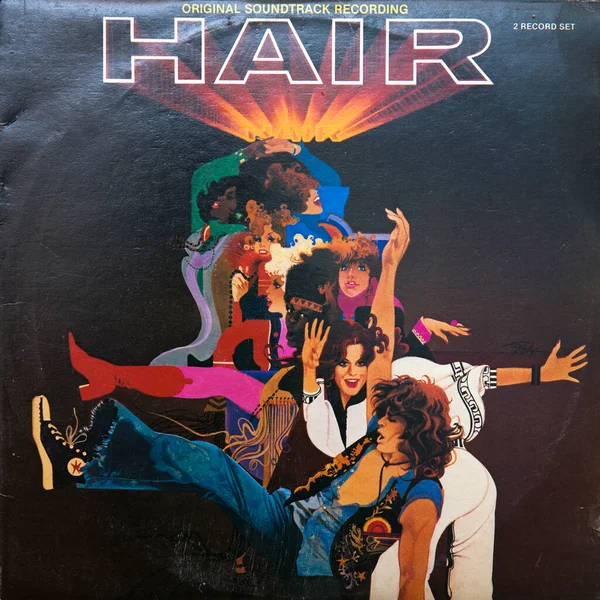 Cover Vinyl Album Hair Original Soundtrack Recording Soundtrack Album 1979 — Stock Photo, Image