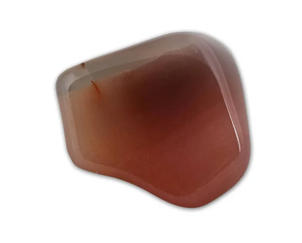 Kırmızı Carnelian Chalcedony Beyaz Arka Planda Izole Kristal — Stok fotoğraf