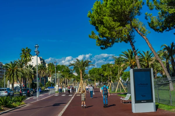 Nice Francia Octubre 2019 Promenade Des Anglais Niza Francia Este —  Fotos de Stock