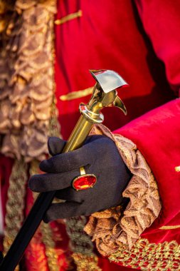 Venedik, İtalya - 9 Şubat 2013 Venedik karnaval maskeli kimliği belirsiz kişi Venedik, İtalya. 26 Ocak - 12 Şubat 2013 tarihleri arasında düzenlenmektedir..