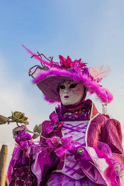 Venice Itália Fevereiro 2013 Pessoa Não Identificada Com Máscara Carnaval — Fotografia de Stock