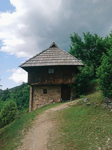 Gamla Traditionella Hus Sopotnica Byn Jadovnik Berget Serbien — Stockfoto