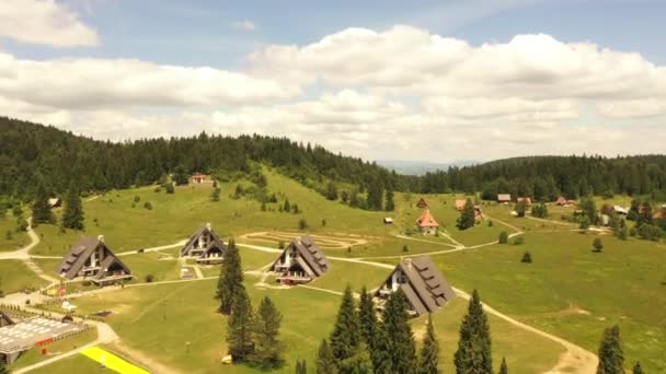 Vue Aérienne Village Mitrovac Sur Montagne Tara Serbie — Video