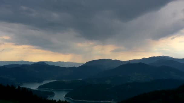 Pohled Jezero Zaovine Hory Tara Srbsku — Stock video