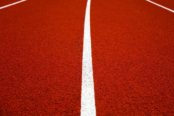 Closeup Red Stadium Running Track — Stock Photo, Image