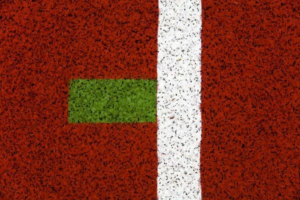 Closeup Red Stadium Running Track — Stock Photo, Image