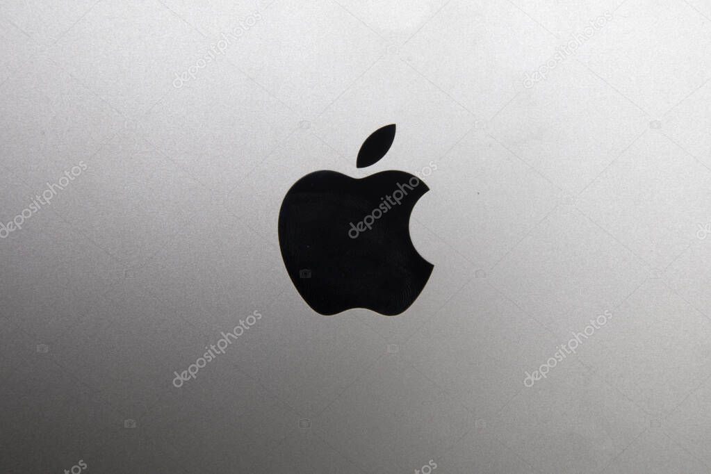 Detail from MacBook computer. The MacBook is a brand of notebook computers manufactured by Apple Inc.