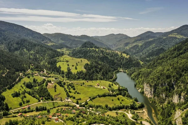 Widok Jezioro Zaowine Góry Tara Serbii — Zdjęcie stockowe