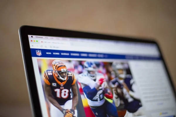 Nfl Web Site Computer Screen National Football League Professional American — Stock Photo, Image